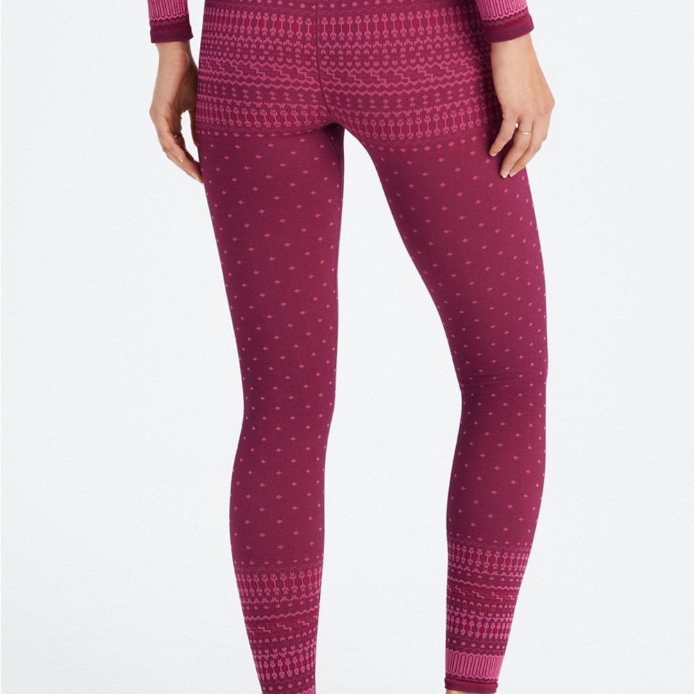 Fabletics Magenta Patterned Leggings Set - image 3
